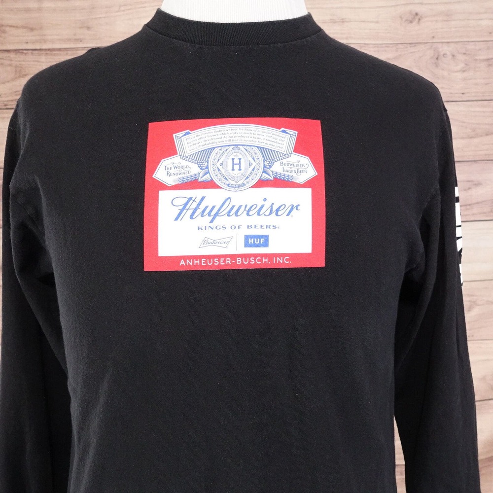 HUFWEISER BUDWEISER HUF COLLAB STREETWEAR LONG SLEEVE T-SHIRT SIZE M